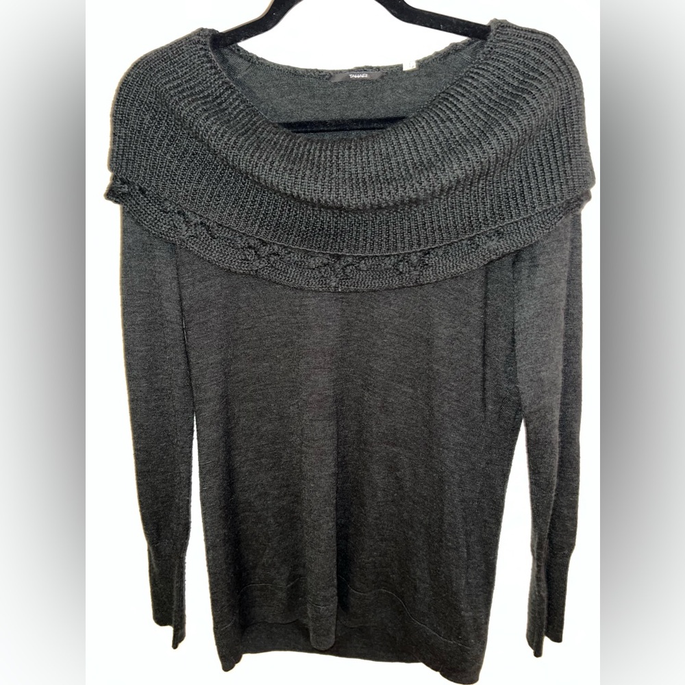 Tahari Charcoal Gray Sweater